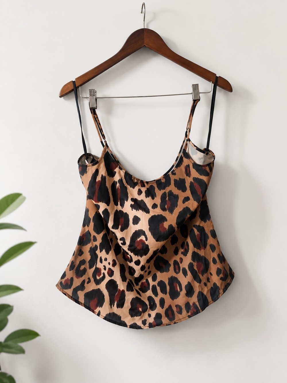 Kardashian Kollection Leopard Satin Cowl Camisole - Brown/Black